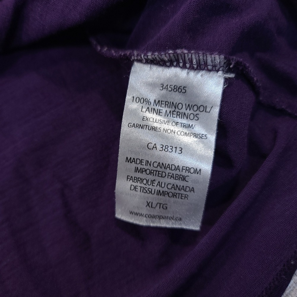 Segments Long Sleeve Top Women XL Purple 100% Merino Wool Crew Neck Base Layer - Picture 6 of 6